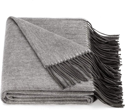 Bed Throws Wool Throw Blanket Grey Wool Blanket 70% Wool 30% Viscose Shawl Warp Twin Lightweight Throw Blanket for Bed Couch