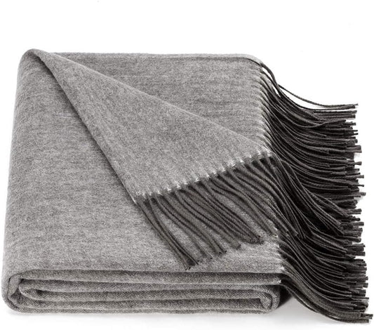 Bed Throws Wool Throw Blanket Grey Wool Blanket 70% Wool 30% Viscose Shawl Warp Twin Lightweight Throw Blanket for Bed Couch