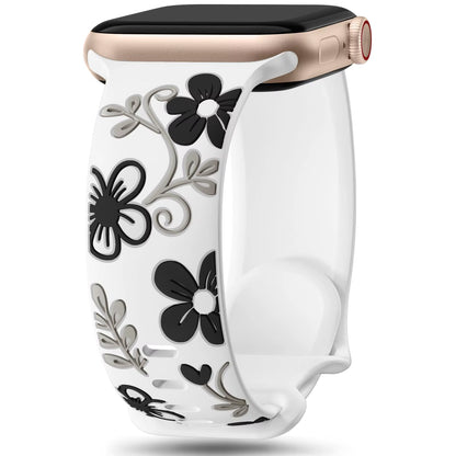 Engraved Strap for Apple Watch Band 45/44/42/41/40/49/46/38Mm Silicone Correa Bracelet Iwatch Series 10 9 8 7 SE 6 5 4 Ultra2