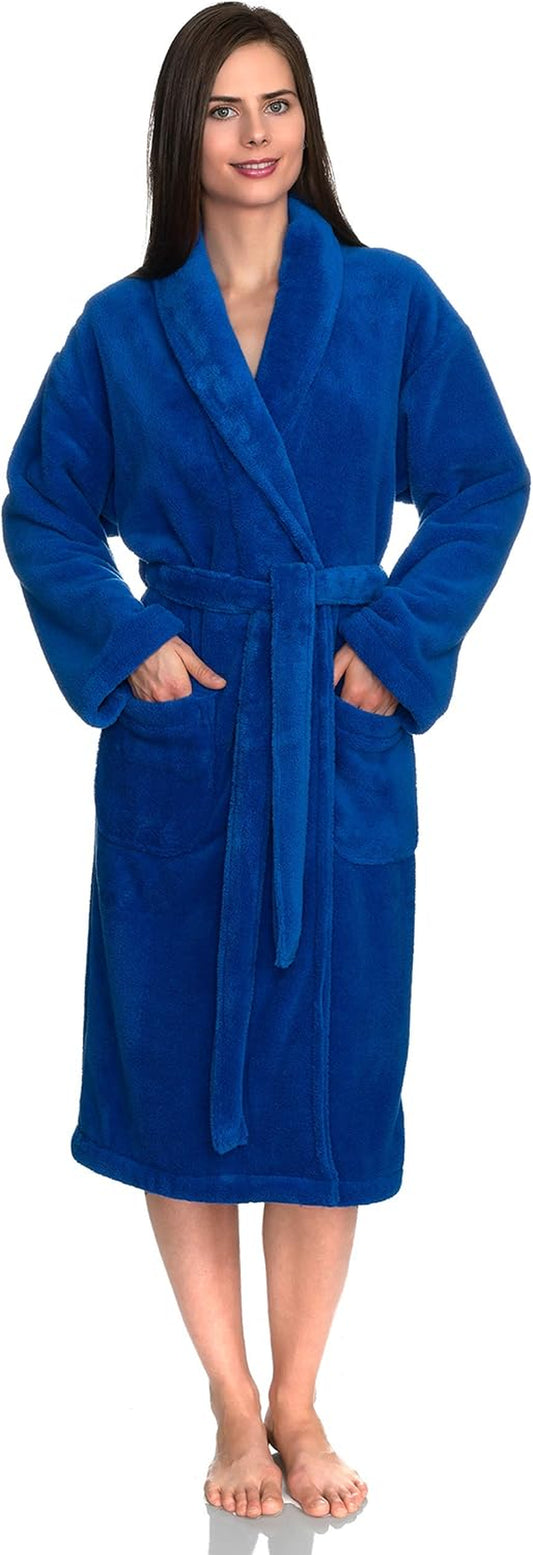 Womens Robe Super Soft Plush Bathrobe Fleece Spa Bath Robe for Women