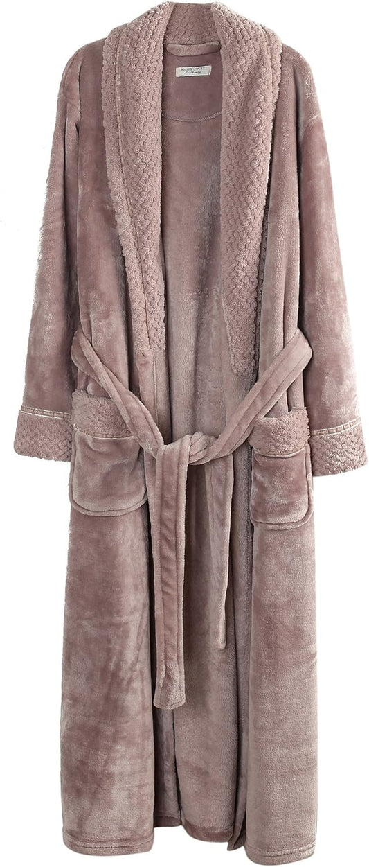 Women'S Plush Soft Warm Fleece Bathrobe Robe RH1591
