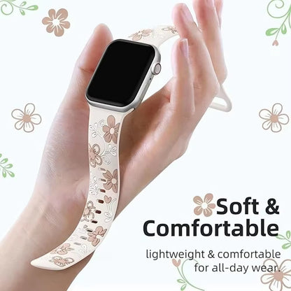 Engraved Strap for Apple Watch Band 45/44/42/41/40/49/46/38Mm Silicone Correa Bracelet Iwatch Series 10 9 8 7 SE 6 5 4 Ultra2