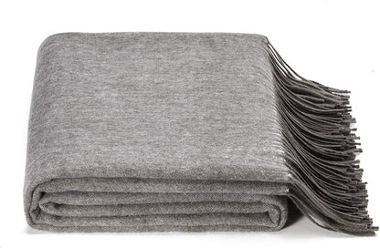 Bed Throws Wool Throw Blanket Grey Wool Blanket 70% Wool 30% Viscose Shawl Warp Twin Lightweight Throw Blanket for Bed Couch